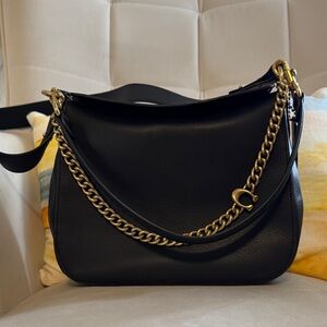 Coach signature chain hobo with gold chain